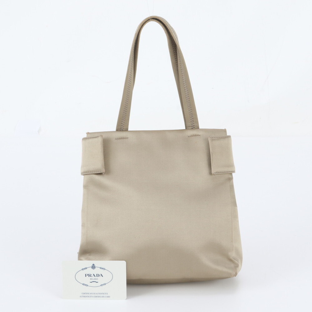 Prada Satin Tote Bag, Shoulder Handbag, B8585 (with Guarantee Card) for Women